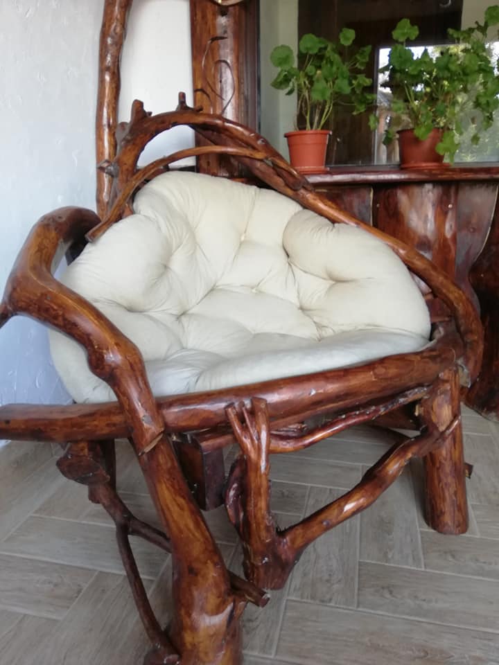 Scaun lemn natural